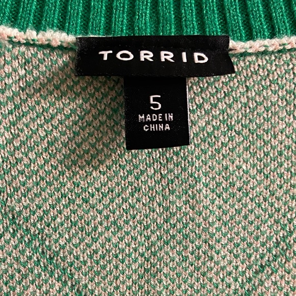 Torrid Argyle sweater cardigan button front long line 5X - Picture 6 of 7